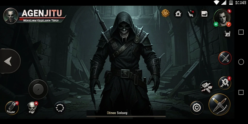 Screenshot AGENJITU menampilkan suasana menyeramkan dalam gameplay.