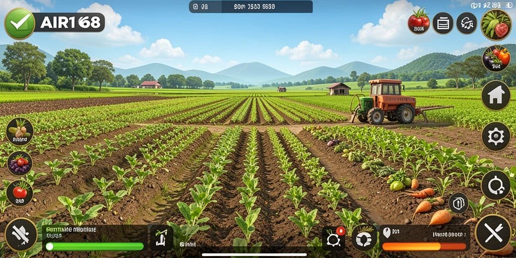 Tampilan gameplay AIR168 yang seru dan interaktif di dunia pertanian.