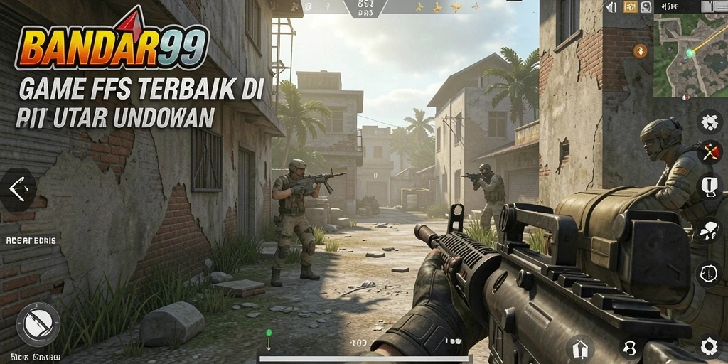 Gambar gameplay seru dari BANDAR99 yang menunjukkan aksi menembak.