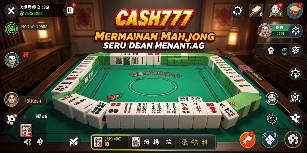 Screenshot utama CASH777 menampilkan gameplay Mahjong yang menarik dan interaktif.
