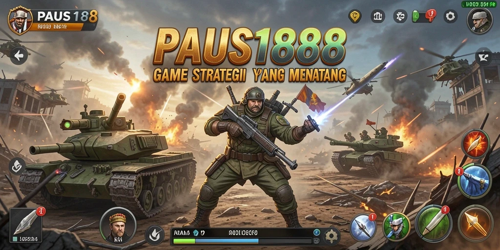 Screenshot PAUS188 menampilkan aksi tempur dengan strategi yang mendetail.