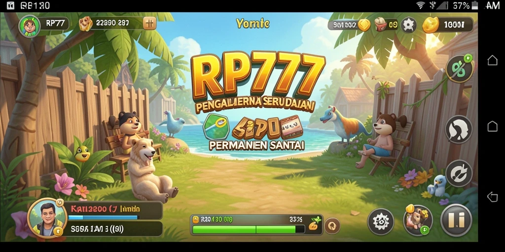 Tampilan gameplay yang ceria dan menarik dari RP777.