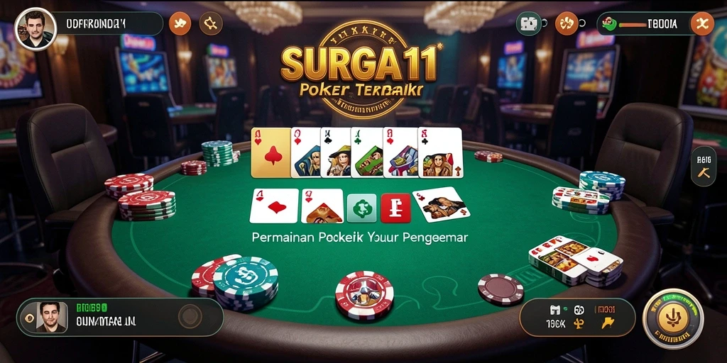 Tampilan gameplay menarik dari SURGA11 dengan berbagai meja Poker.