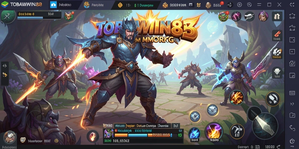 Tangkapan layar TOBAWIN88 yang menunjukkan pertempuran seru dalam gameplay MMORPG.
