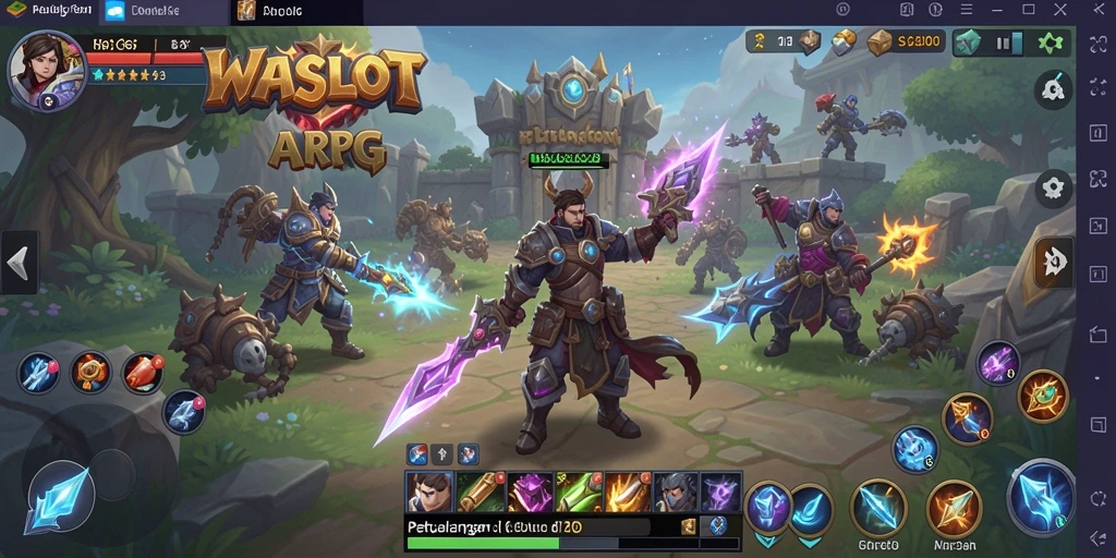 Gameplay seru WASLOT yang menampilkan pertarungan epik dan dunia yang luas.
